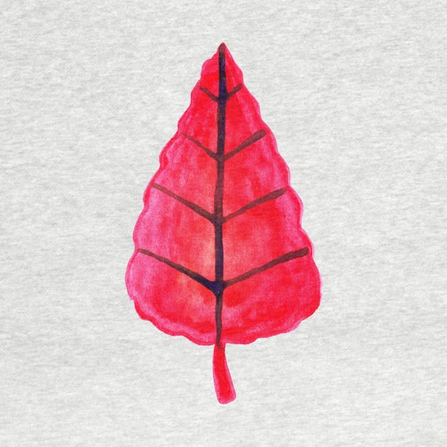 Watercolor Red Leaf by saradaboru